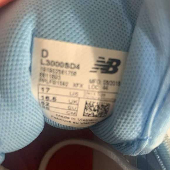 NWT NEW BALANCE L300SD4 LIGHT BLUE/WHITE METAL BASEBALL CLEATS/SHOES 17D (WIDE) - Picture 10 of 10